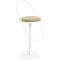 Tabouret de bar Paperflow Saturne, avec dossier, hauteur d'assise 765 mm, rembourré, 100 % recyclable, revêtement similicuir ivoire, piétement blanc