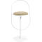 Tabouret de bar Paperflow Saturne, avec dossier, hauteur d'assise 765 mm, rembourré, 100 % recyclable, revêtement similicuir ivoire, piétement blanc