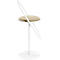 Tabouret de bar Paperflow Saturne, avec dossier, hauteur d'assise 765 mm, rembourré, 100 % recyclable, revêtement similicuir ivoire, piétement blanc