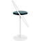 Tabouret de bar Paperflow Saturne, avec dossier, hauteur d'assise 765 mm, rembourré, 100 % recyclable, revêtement velours bleu, piétement blanc