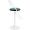 Tabouret de bar Paperflow Saturne, avec dossier, hauteur d'assise 765 mm, rembourré, 100 % recyclable, revêtement velours bleu, piétement blanc