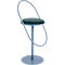 Tabouret de bar Paperflow Saturne, avec dossier, hauteur d'assise 765 mm, rembourré, 100 % recyclable, revêtement velours bleu, piétement bleu