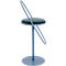 Tabouret de bar Paperflow Saturne, avec dossier, hauteur d'assise 765 mm, rembourré, 100 % recyclable, revêtement velours bleu, piétement bleu