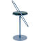 Tabouret de bar Paperflow Saturne, avec dossier, hauteur d'assise 765 mm, rembourré, 100 % recyclable, revêtement velours bleu, piétement bleu