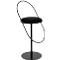 Tabouret de bar Paperflow Saturne, avec dossier, hauteur d'assise 765 mm, rembourré, 100 % recyclable, revêtement velours noir, piétement noir