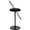 Tabouret de bar Paperflow Saturne, avec dossier, hauteur d'assise 765 mm, rembourré, 100 % recyclable, revêtement velours noir, piétement noir