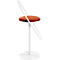 Tabouret de bar Paperflow Saturne, avec dossier, hauteur d'assise 765 mm, rembourré, 100 % recyclable, revêtement velours rouille, piétement blanc