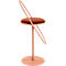 Tabouret de bar Paperflow Saturne, avec dossier, hauteur d'assise 765 mm, rembourré, 100 % recyclable, revêtement velours rouille, structure rose