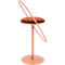 Tabouret de bar Paperflow Saturne, avec dossier, hauteur d'assise 765 mm, rembourré, 100 % recyclable, revêtement velours rouille, structure rose