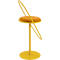 Tabouret de bar Paperflow Saturne, avec dossier, hauteur d'assise 765 mm, rembourré, 100 % recyclable, revêtement velours safran, structure safran
