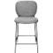 Tabouret de bar Paperflow TWIST, dossier, rembourré, L 480 x P 550 x H 760 mm, tissu et acier, gris/noir, 2 pièces