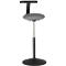 Tabouret de bar ROVO SOLO avec Monopad, similicuir, noir/noir, hauteur d'assise 630 - 855 mm, noir/gris