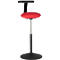 Tabouret de bar ROVO SOLO avec Monopad, similicuir, noir/noir, hauteur d'assise 630 - 855 mm, noir/rouge