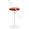Tabouret de bar Saturne Meet by Paperflow - avec dossier - hauteur d'assise 765 mm - rembourré 100 % recyclable - tube d'acier blanc - velours rouille