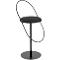 Tabouret de bar Saturne Meet by Paperflow - avec dossier - hauteur d'assise 765 mm - rembourré 100 % recyclable - tube d'acier noir - similicuir noir