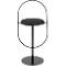 Tabouret de bar Saturne Meet by Paperflow - avec dossier - hauteur d'assise 765 mm - rembourré 100 % recyclable - tube d'acier noir - similicuir noir