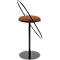 Tabouret de bar Saturne Meet by Paperflow - avec dossier - hauteur d'assise 765 mm - rembourré 100 % recyclable - tube d'acier noir - similicuir rouille