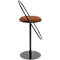 Tabouret de bar Saturne Meet by Paperflow - avec dossier - hauteur d'assise 765 mm - rembourré 100 % recyclable - tube d'acier noir - similicuir rouille