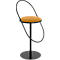 Tabouret de bar Saturne Meet by Paperflow - avec dossier - hauteur d'assise 765 mm - rembourré 100 % recyclable - tube d'acier noir - similicuir safran
