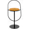 Tabouret de bar Saturne Meet by Paperflow - avec dossier - hauteur d'assise 765 mm - rembourré 100 % recyclable - tube d'acier noir - similicuir safran