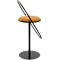 Tabouret de bar Saturne Meet by Paperflow - avec dossier - hauteur d'assise 765 mm - rembourré 100 % recyclable - tube d'acier noir - similicuir safran