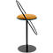 Tabouret de bar Saturne Meet by Paperflow - avec dossier - hauteur d'assise 765 mm - rembourré 100 % recyclable - tube d'acier noir - similicuir safran