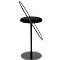 Tabouret de bar Saturne Meet by Paperflow - avec dossier - hauteur d'assise 765 mm - rembourré 100 % recyclable - tube d'acier noir - velours noir