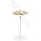 Tabouret de bar Saturne Meet by Paperflow - avec dossier - hauteur d'assise 765 mm - rembourré 100 % recyclable - tube d'acier rose - similicuir blanc