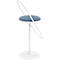 Tabouret de bar Saturne Meet by Paperflow - avec dossier - hauteur d'assise 765 mm - rembourré 100 % recyclable - tube d'acier rose - similicuir bleu