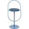 Tabouret de bar Saturne Meet by Paperflow - avec dossier - hauteur d'assise 765 mm - rembourré 100 % recyclable - tube d'acier rose - similicuir bleu