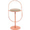 Tabouret de bar Saturne Meet by Paperflow - avec dossier - hauteur d'assise 765 mm - rembourré 100 % recyclable - tube d'acier rose - velours ivoire