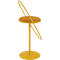 Tabouret de bar Saturne Meet by Paperflow - avec dossier - hauteur d'assise 765 mm - rembourré 100 % recyclable - tube d'acier safran - similicuir safran