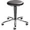 Tabouret de cabinet médical bimos, avec roulettes, pour laboratoires et zones à hygiène critique, réglable en hauteur, L 400 x P 400 x H 460-630 mm, similicuir, noir