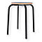 Tabouret PARIS, empilable, base tubulaire ronde, Ø 330 x P 330 x H 460 mm, noir/noir