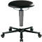 Tabouret pivotant ESD, similicuir, avec roulettes, noir