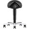 Tabouret selle bimos 9473L, avec roulettes, mécanisme d'assise 3D, réglable en hauteur, jusqu'à 120 kg, acier & similicuir, résistant aux désinfectants, noir