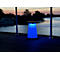 Tabouret télescopique WEDO® SITTOGLOW®, fonction LED à 3 niveaux, hauteur réglable sur 10 niveaux, sangle de transport, jusqu'à 130 kg, IPX4, L 262 x H 70-420 mm, noir