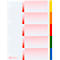 Transparent index dividers with red markings and colored dividers. Markings read 1 to 5.
