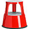 Taburete rodante móvil, revestimiento de goma antideslizante, H 410 x 433/283 mm, hasta 150 kg, rojo
