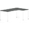 Tafel in vrije vorm NEVADA, B 1800 x D 1200/800 x H 740 mm, rond, donkergrijs/wit 