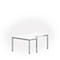 Tafel in vrije vorm NEVADA, B 1800 x D 1200/800 x H 740 mm, rond, wit/aluminum zilver 