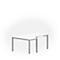 Tafel in vrije vorm NEVADA, B 1800 x D 1200/800 x H 740 mm, vierkant, wit/aluminum zilver 
