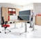 Tafelscheidingswand voor de achterzijde geluidsisolatie systeem 40, in hoogte verstelbaar, B 800-1800 x H 600 mm, grijs