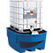 Tankcontainerstation met geïntegreerde opslagruimte