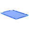 Tapa cobertora D64 para caja con dimensiones norma europea LTB/ELB, 600 x 400 mm, azul
