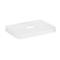 Caja de plástico blanca rectangular con bordes redondeados y un hueco rectangular en la parte superior.