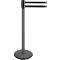 Grey stanchion with a black band with a white stripe.