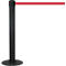 Black stanchion with red belt, on a white background.