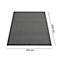 Paillasson rectangulaire gris, dimensions : 900 x 1500 mm. Bordure noire.