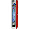 Taquilla, 1 puerta, An 400 x Al 1800 mm, candado, gris luminoso/rojo